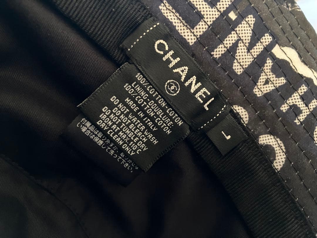 CHANEL シャネル バケットハット ブラック ホワイト カメリア 美品♡