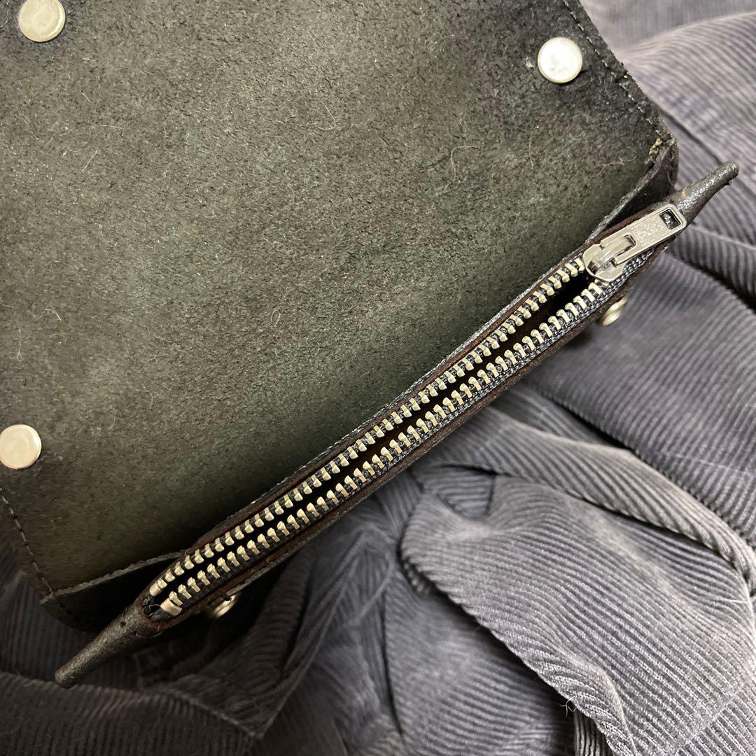 HARLEY-DAVIDSON スタッズ付きブラックレザー財布 80s