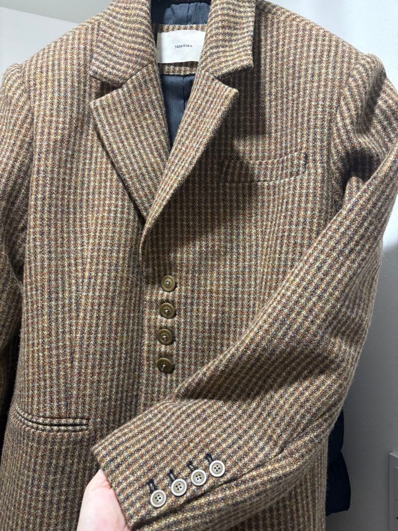 ジャケット・アウター todayful wool100% check jacket