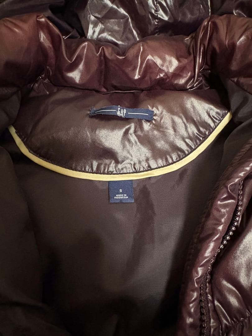 old gap ダークパープル ダウンベスト ファー付き　グランジ y2k