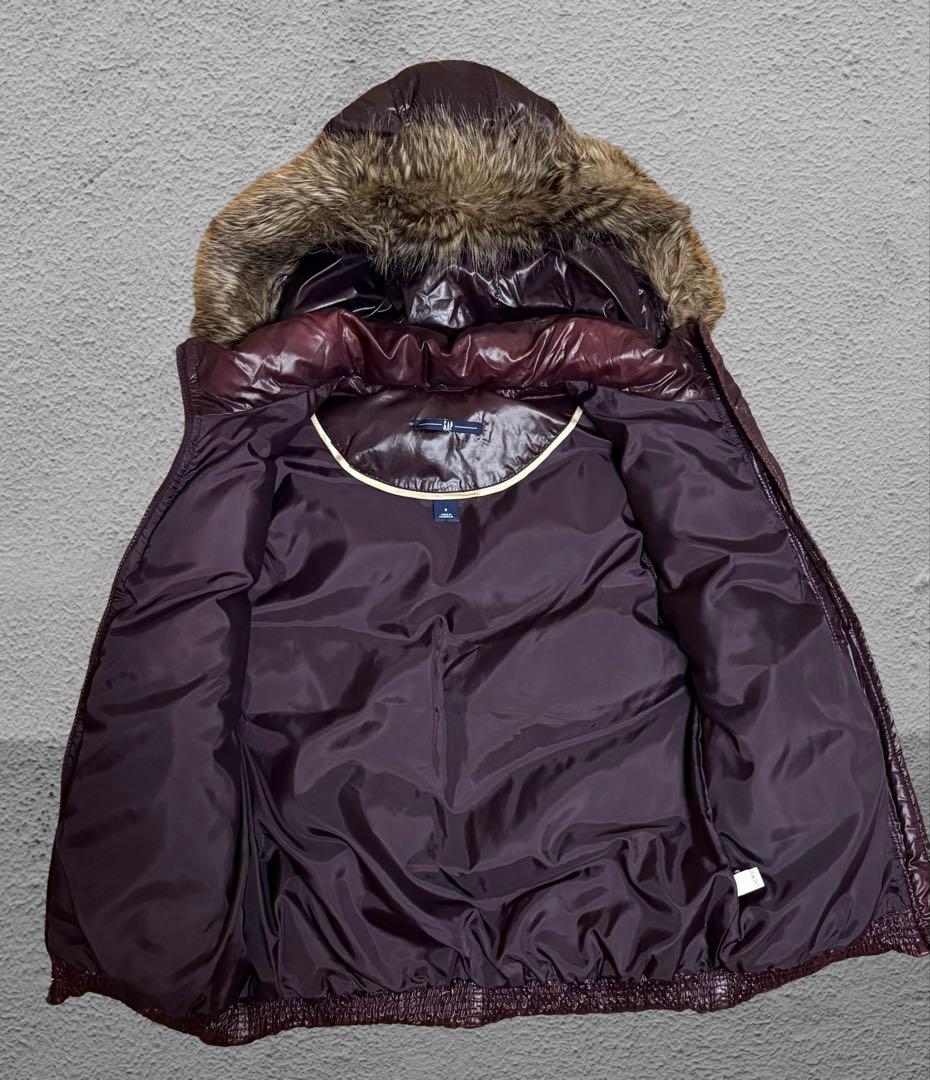 old gap ダークパープル ダウンベスト ファー付き　グランジ y2k