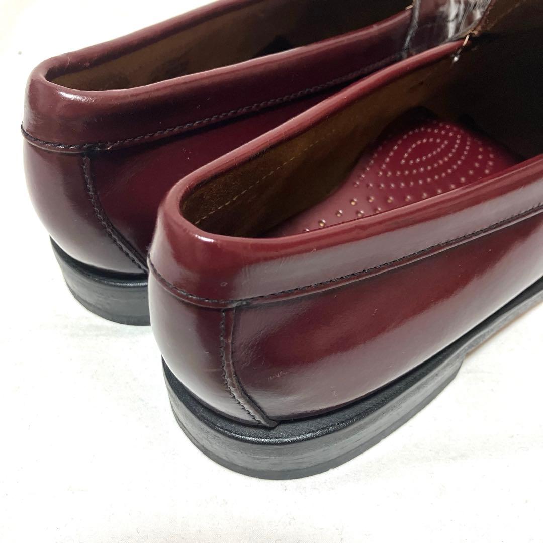 美品 G.H.BASSバス ローファー 10D 革靴 バーガンディー