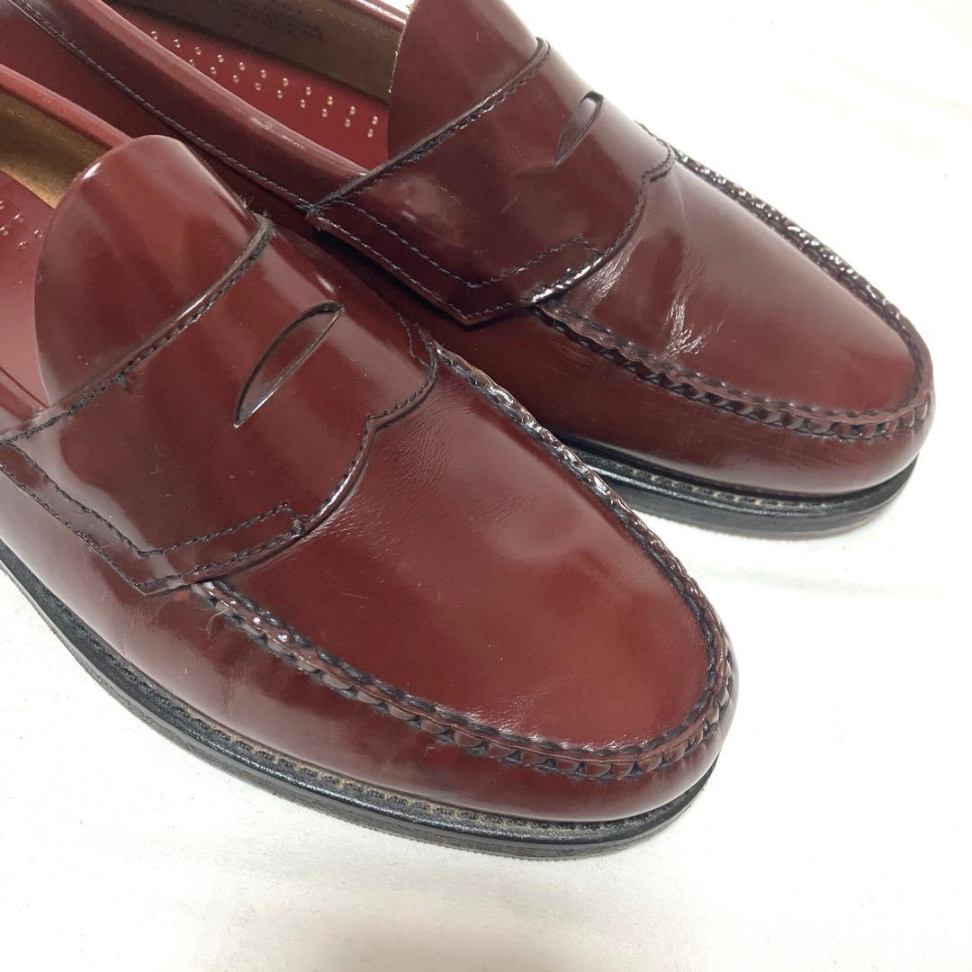 美品 G.H.BASSバス ローファー 10D 革靴 バーガンディー