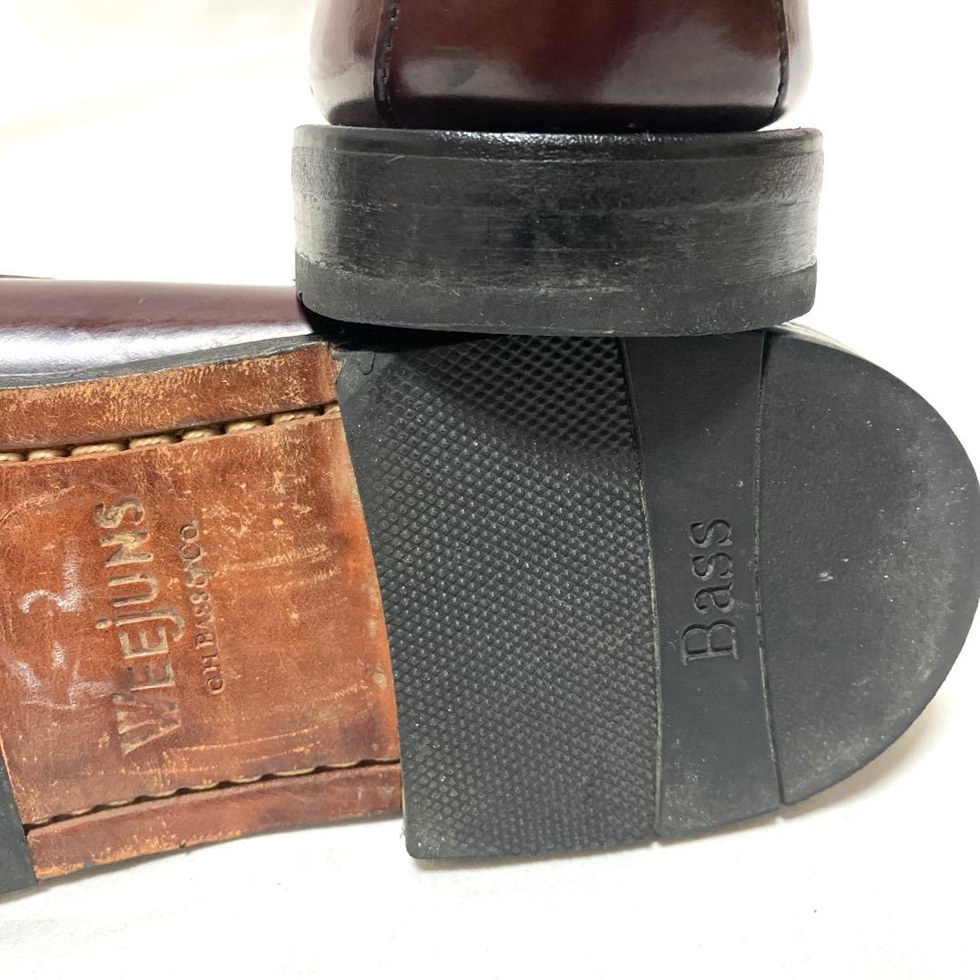 美品 G.H.BASSバス ローファー 10D 革靴 バーガンディー