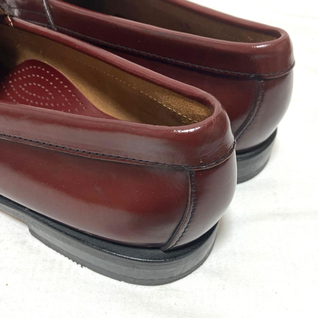 美品 G.H.BASSバス ローファー 10D 革靴 バーガンディー