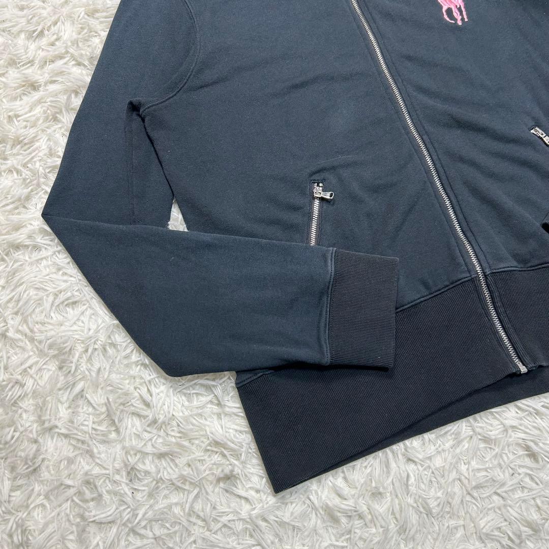 超希少 黒 ピンク ラルフローレン ジップアップ トレーナー ハイネック Y2K