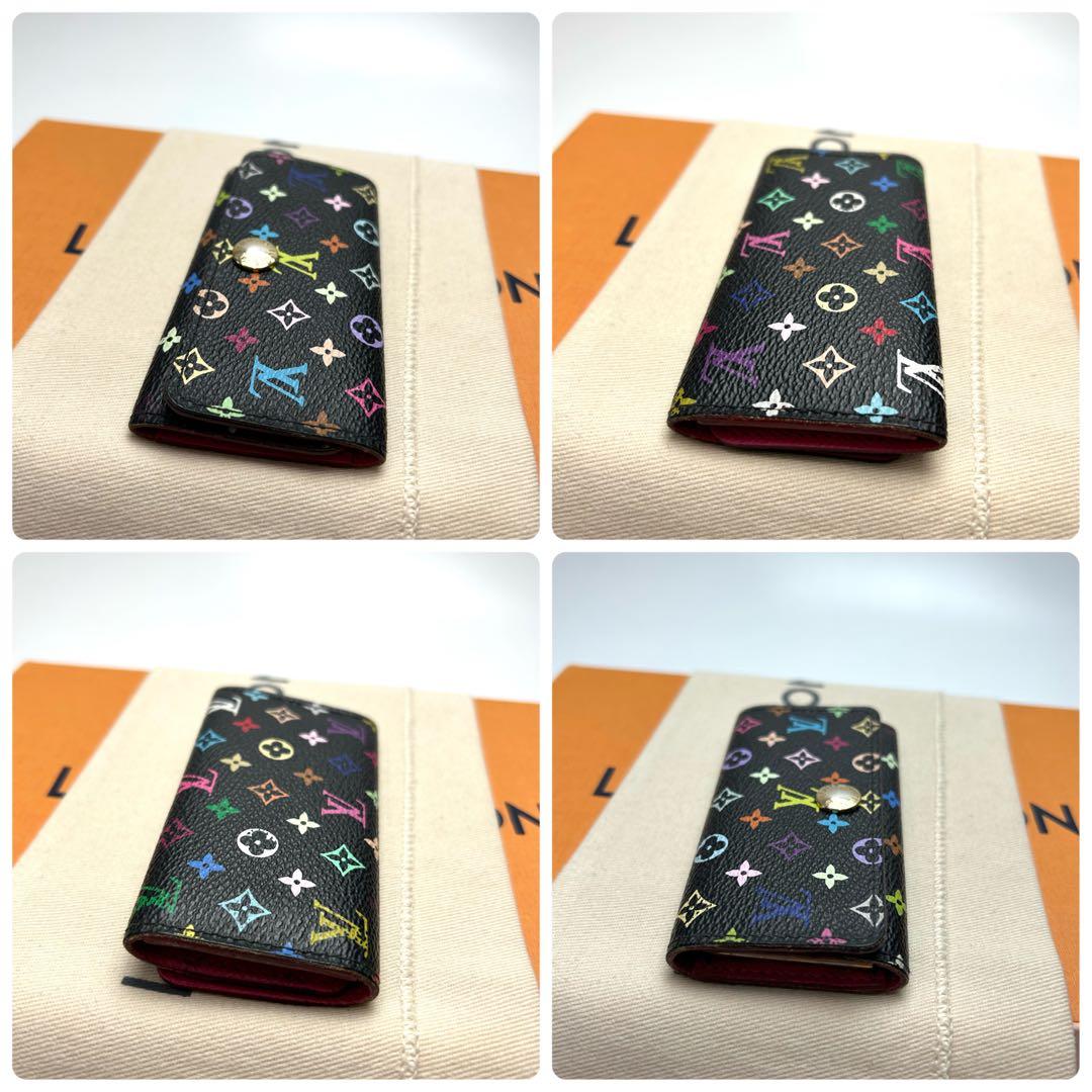 鑑定済 ルイヴィトン マルチカラー ブラック キーケース4連