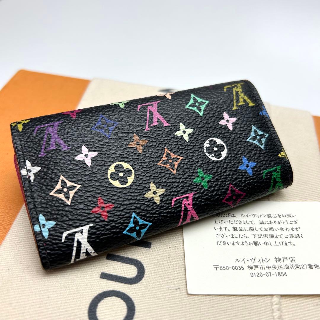 鑑定済 ルイヴィトン マルチカラー ブラック キーケース4連