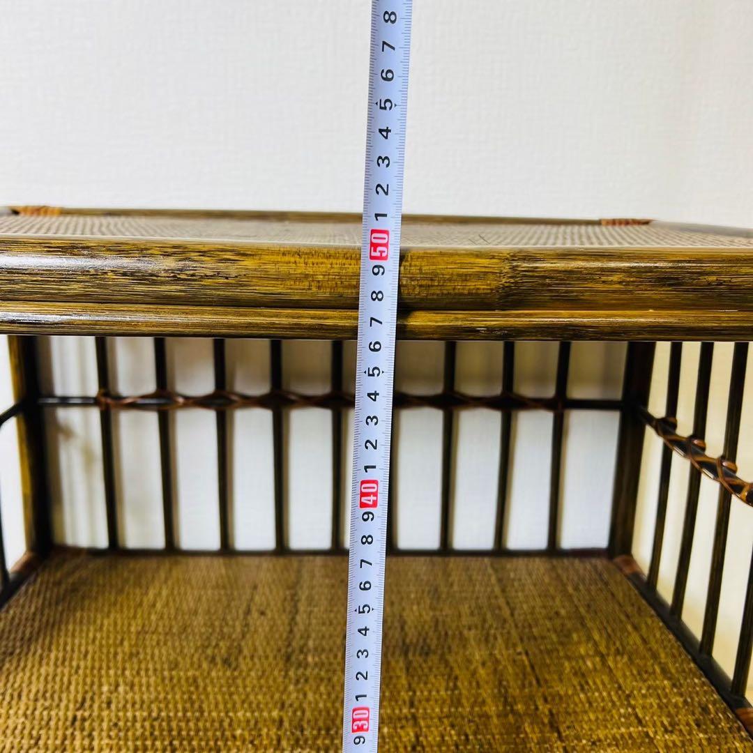 ラタン 籐家具 キャスター付き タイル 引き出し サイドテーブル サイドボード