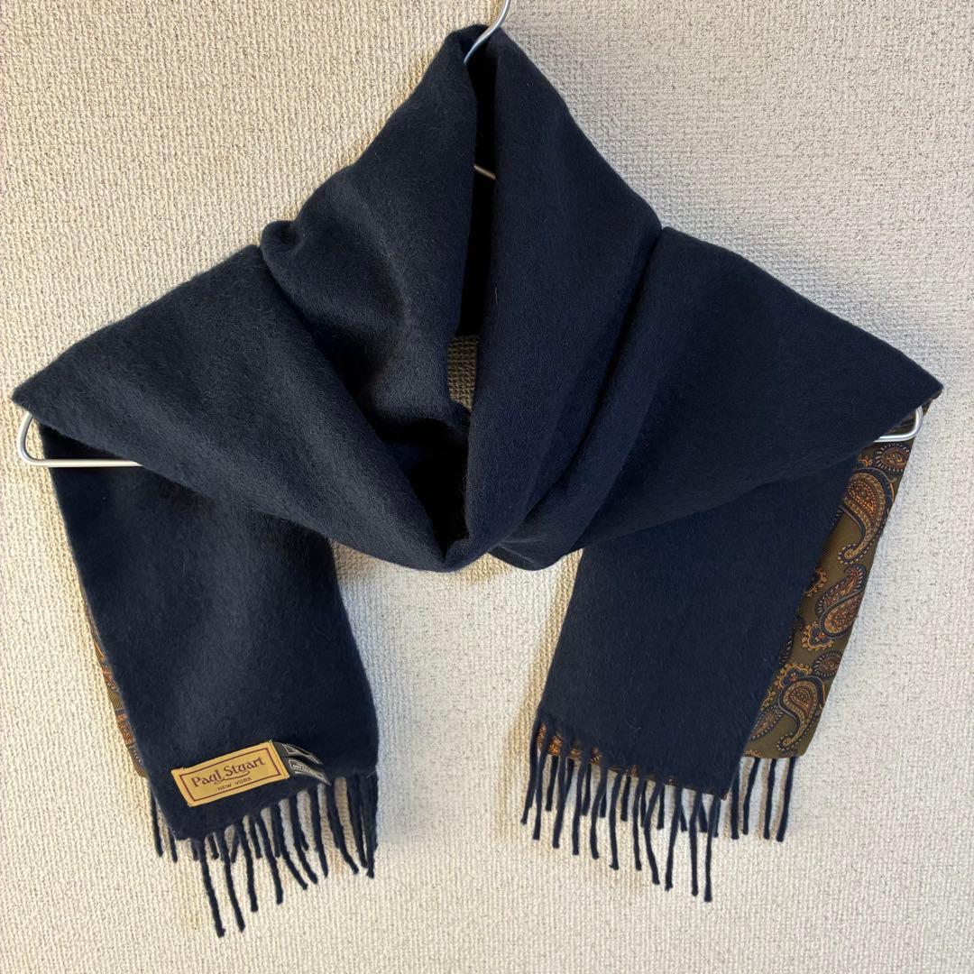 美品✨ポールスチュアートペイズリー柄 シルク×カシミヤ マフラーストール メンズ