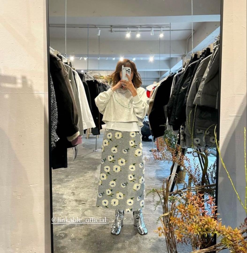 linkable フラワーメルトンスカート新品未使用