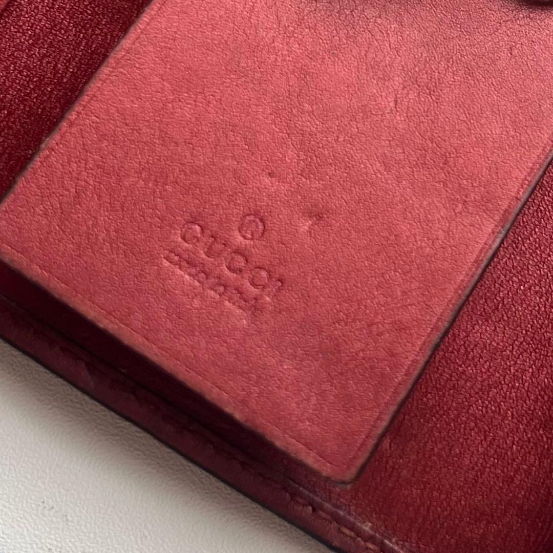 375 美品 GUCCI グッチ シマ キーケース ハート