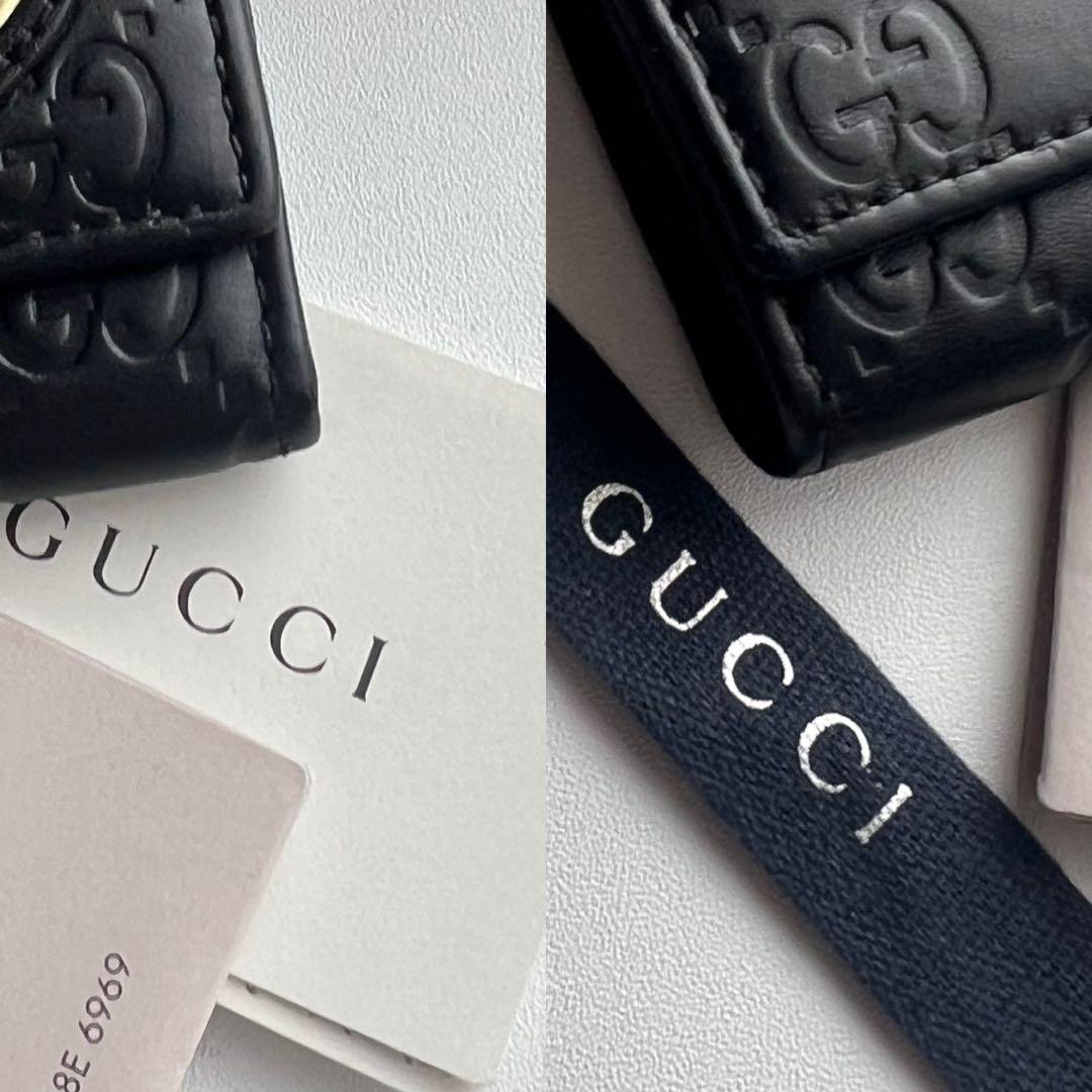 375 美品 GUCCI グッチ シマ キーケース ハート