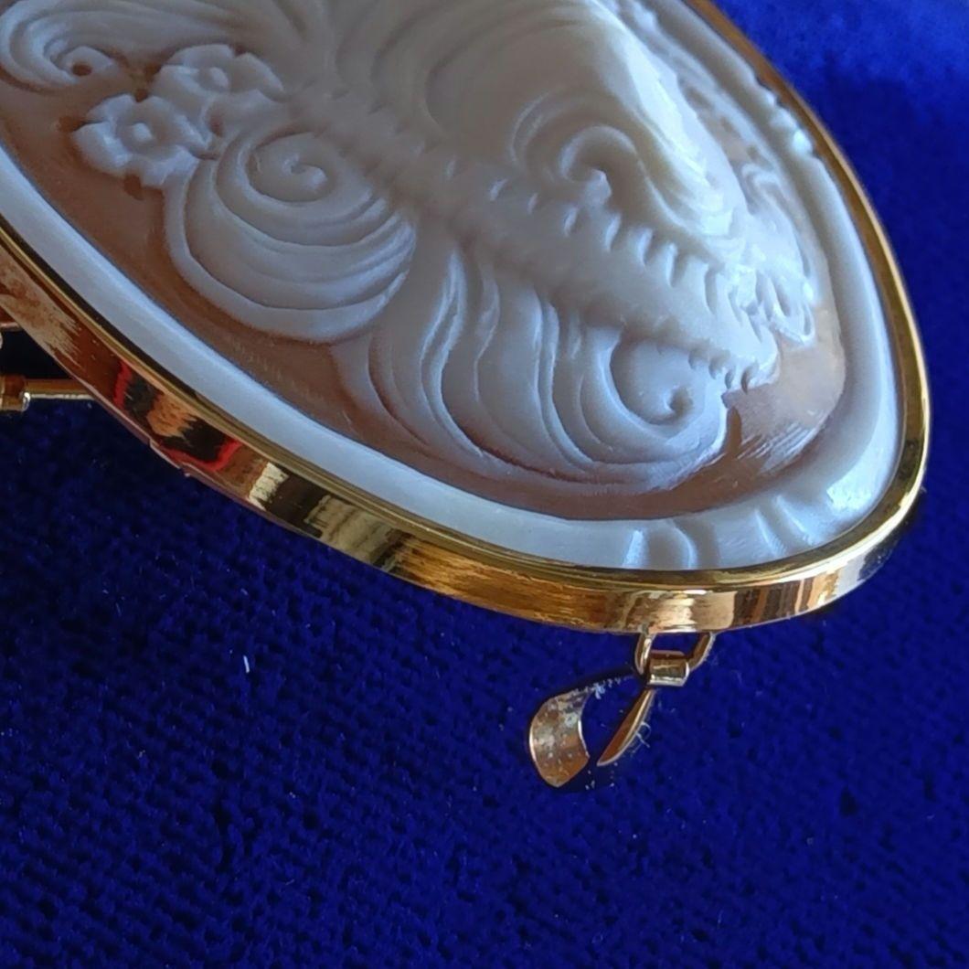 【K18刻印】シェルカメオ CAMEO ブローチ&ペンダント 約11g