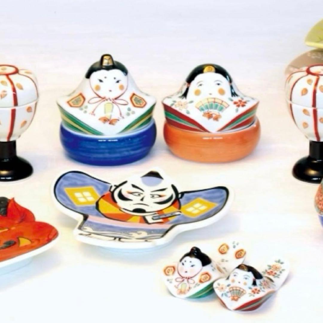 【特別価格】【新品】有田焼幸楽窯　雛人形&ぼんぼり珍味入4点セット