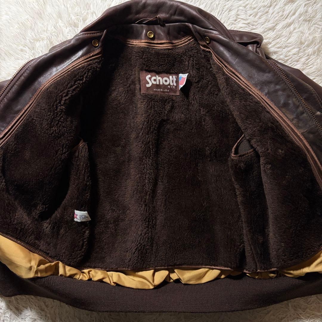 H*o様 美品■schott フライトジャケット　G-1 184SM 本革　US