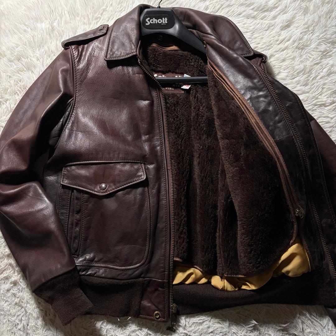 H*o様 美品■schott フライトジャケット　G-1 184SM 本革　US