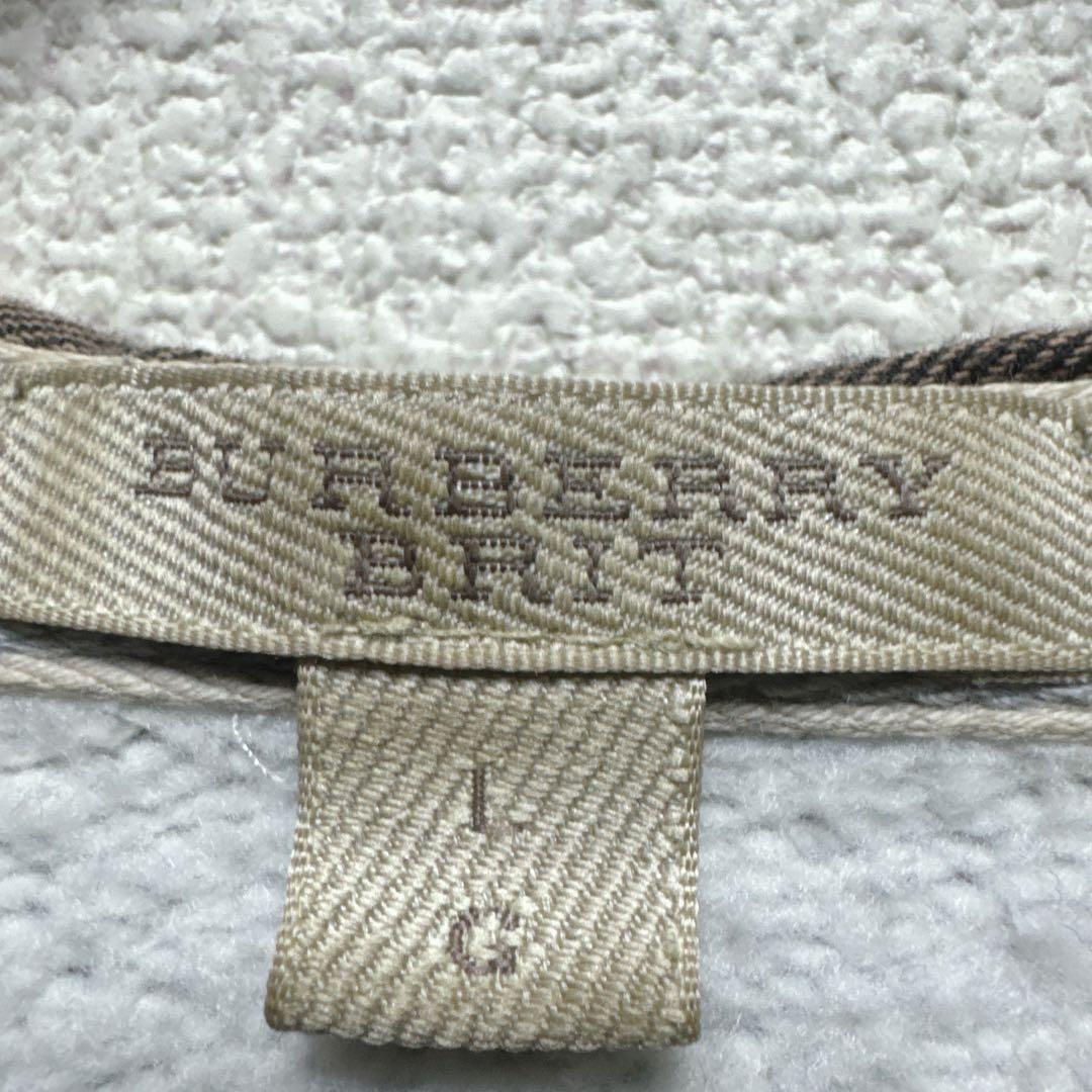 【BURBERRY BRIT】ジップパーカー グレー レディース L 裏起毛
