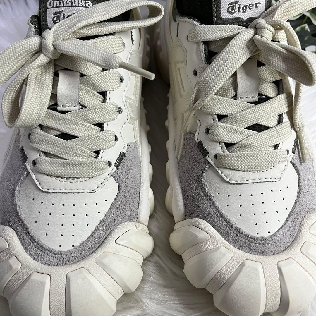 美品　オニツカタイガー　超人気モデル　レザー　デンティグレ　ホワイト