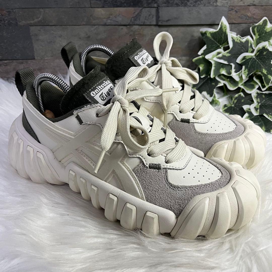 美品　オニツカタイガー　超人気モデル　レザー　デンティグレ　ホワイト