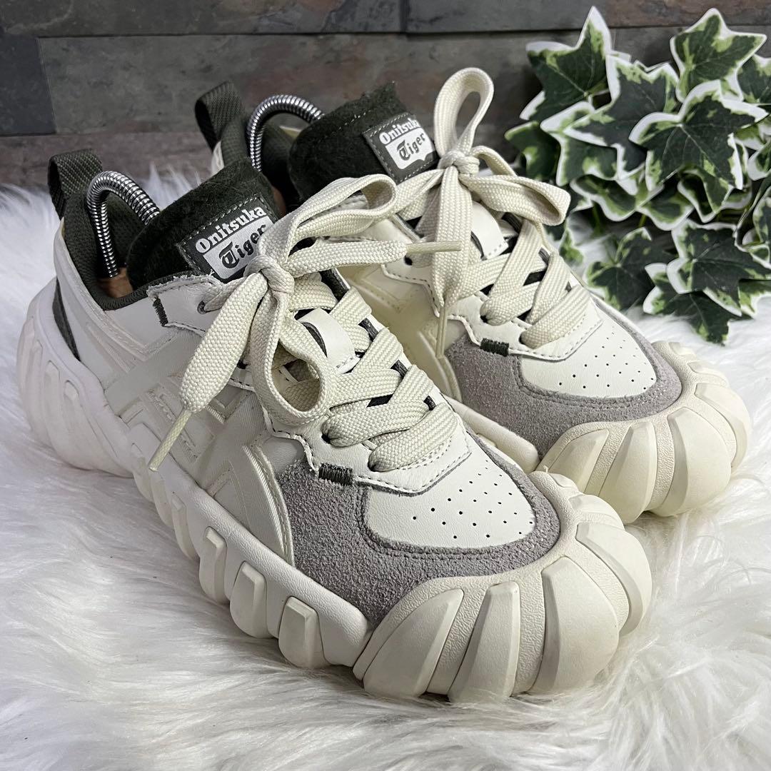 美品　オニツカタイガー　超人気モデル　レザー　デンティグレ　ホワイト