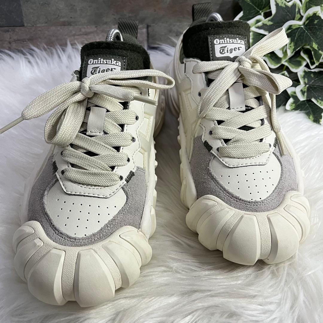 美品　オニツカタイガー　超人気モデル　レザー　デンティグレ　ホワイト