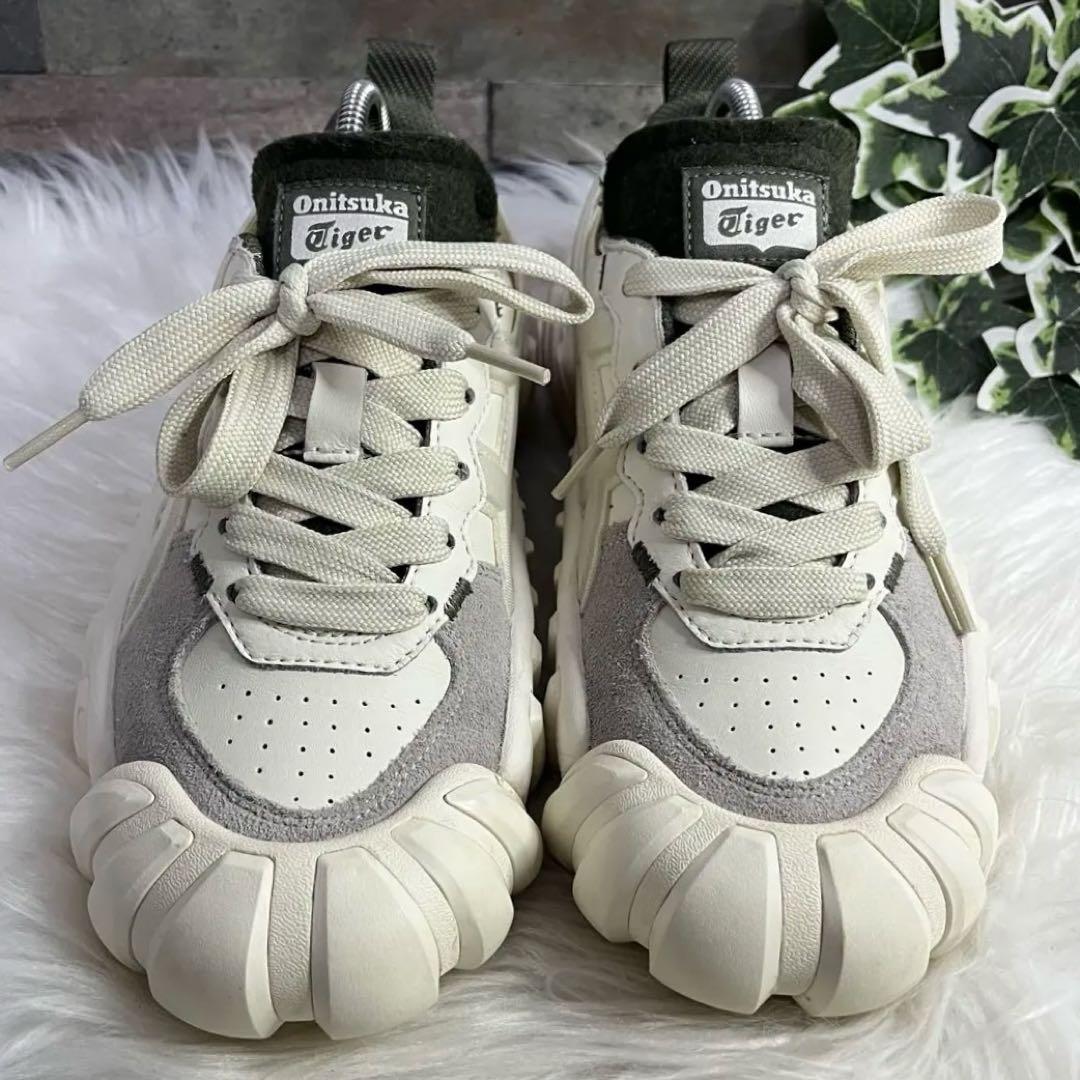美品　オニツカタイガー　超人気モデル　レザー　デンティグレ　ホワイト