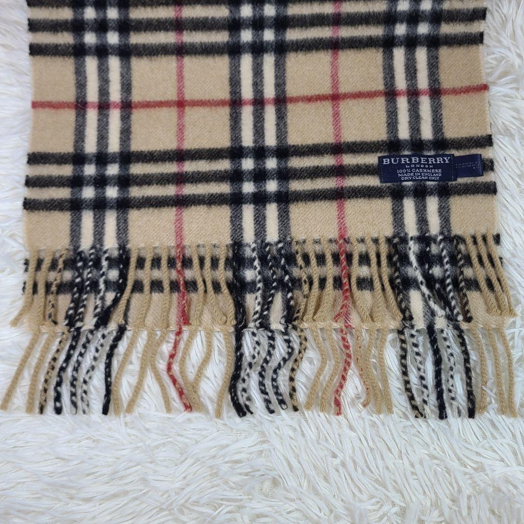 【たいよ】ノバチェックマフラー カシミヤ100％ 英国製　ベージュ