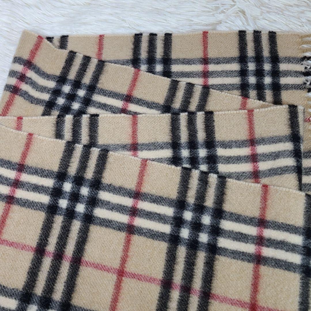 【たいよ】ノバチェックマフラー カシミヤ100％ 英国製　ベージュ