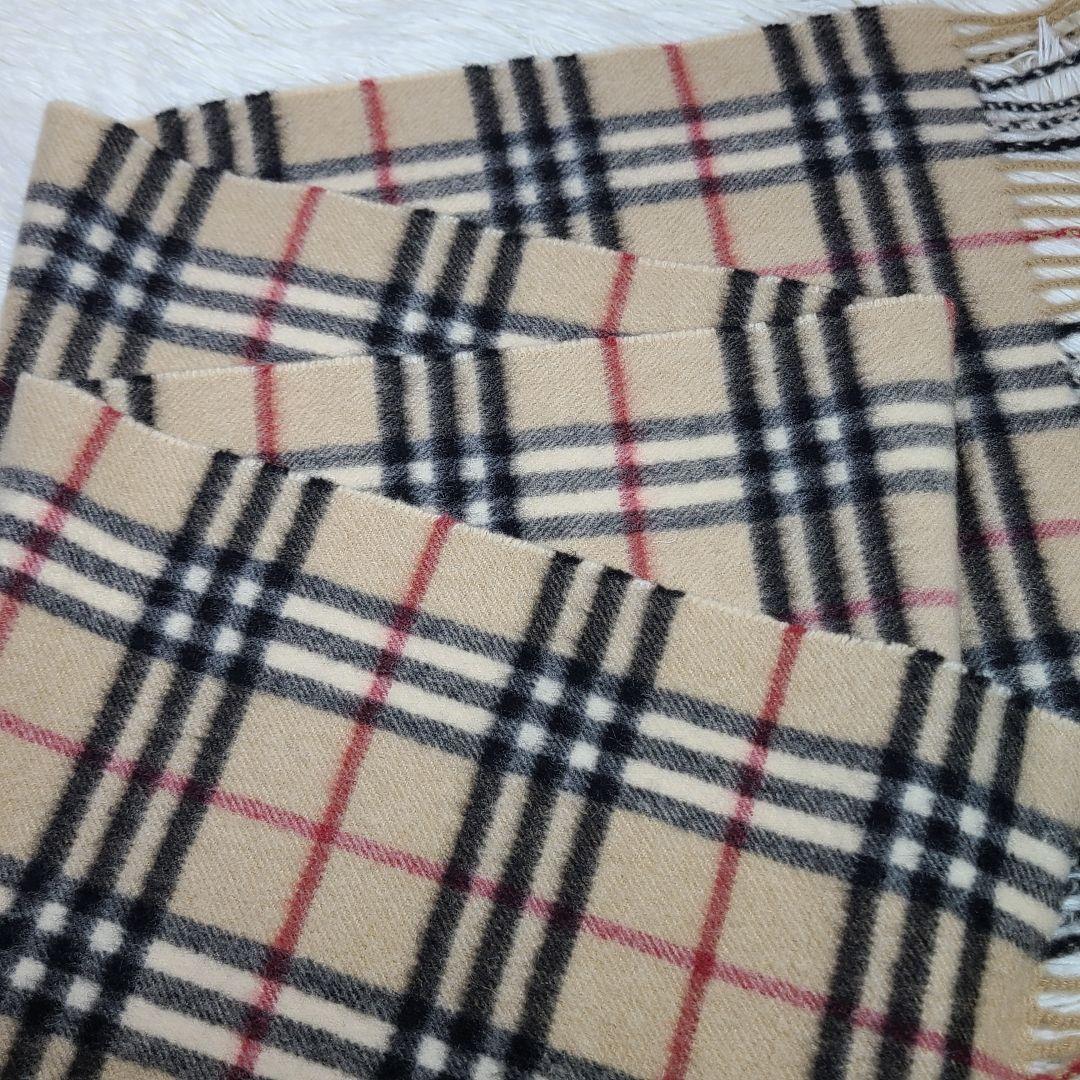 【たいよ】ノバチェックマフラー カシミヤ100％ 英国製　ベージュ