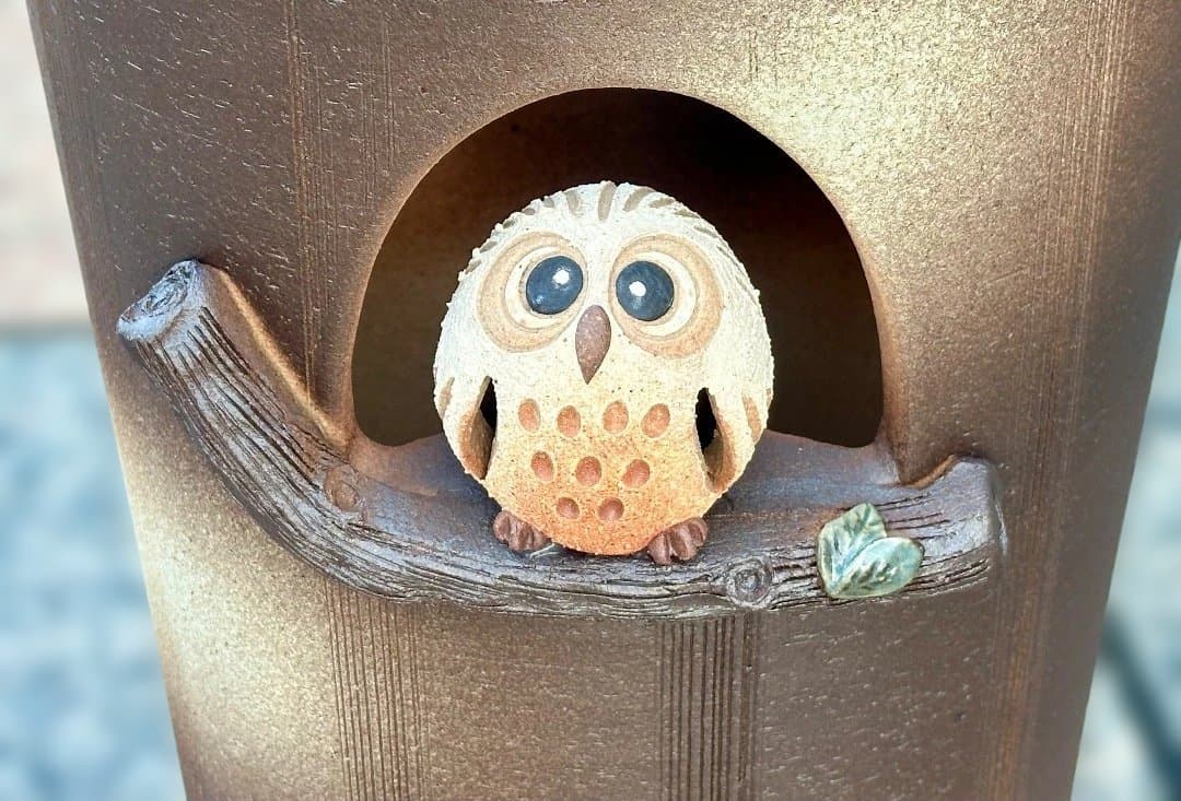 値下げ　新品　傘立て　ふくろう　信楽焼　陶器　高さ45cm　新築祝　開店祝