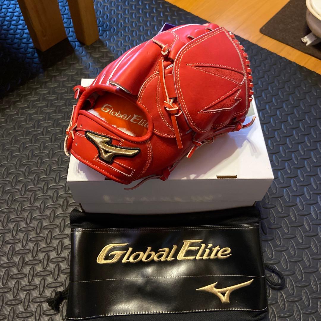 ミズノ　Global Elite 硬式グローブ 限定カラー：ラディッシュ