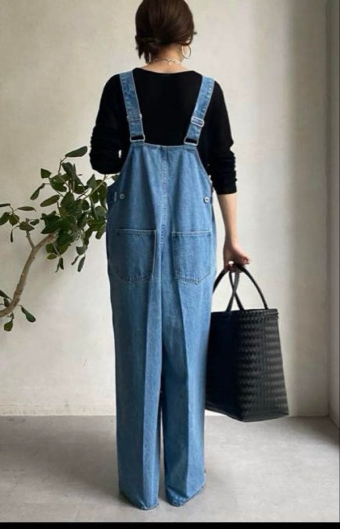 美品 DouDou デニムフロントジップ サロペット 完売品