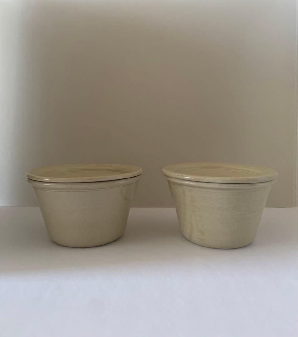 市川孝　白瓷　蓋付き保存容器　小サイズ　2点セット