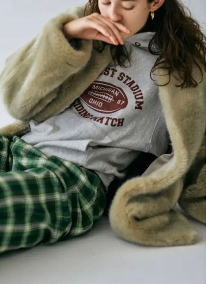 早い者勝ち★Ungrid★フェイクファーコート★ライトグレー★タグ付き