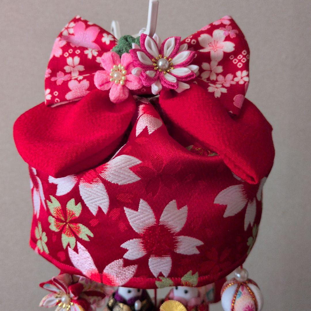 つまみ細工　吊るし雛　　　　　　お雛様　雛人形　赤系