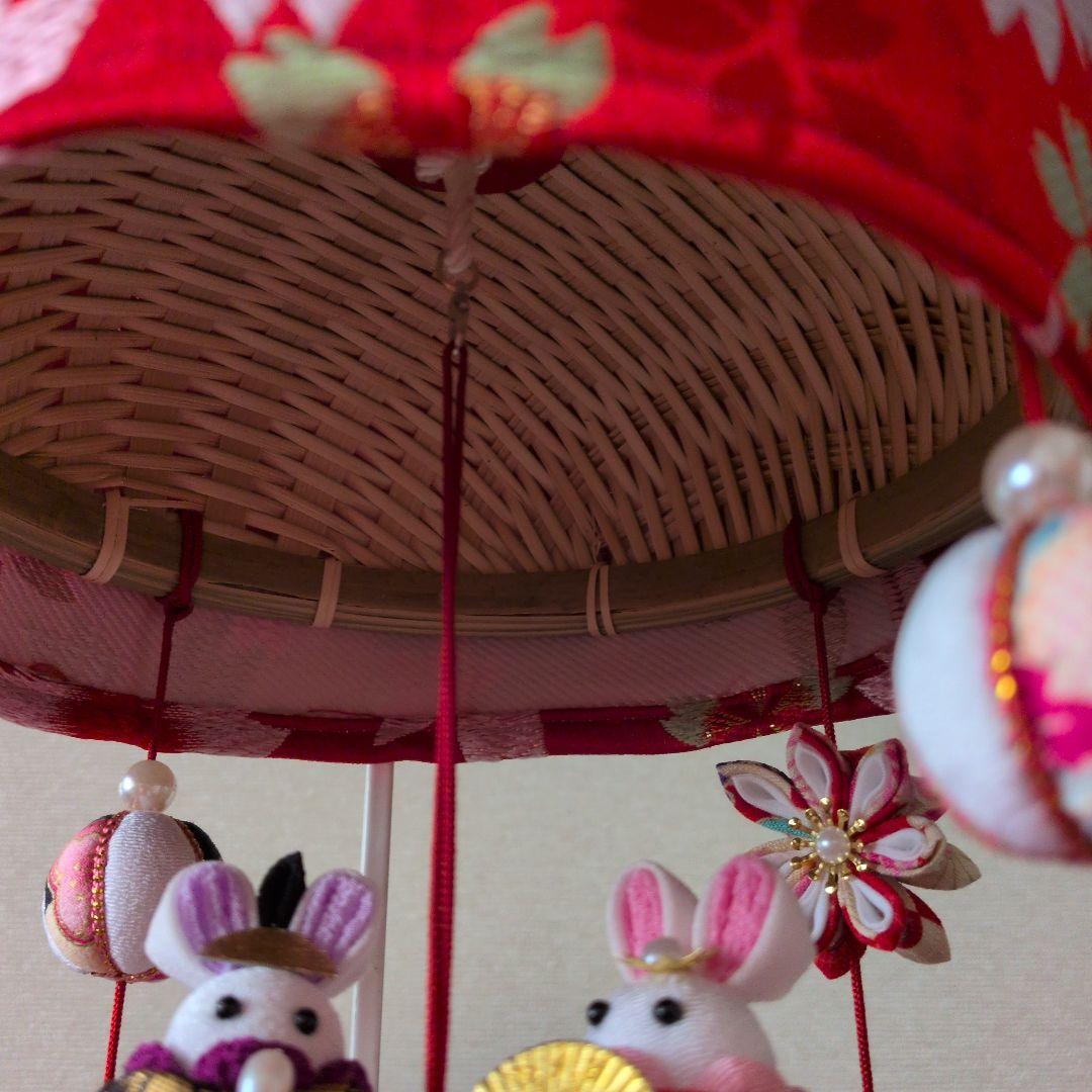 つまみ細工　吊るし雛　　　　　　お雛様　雛人形　赤系