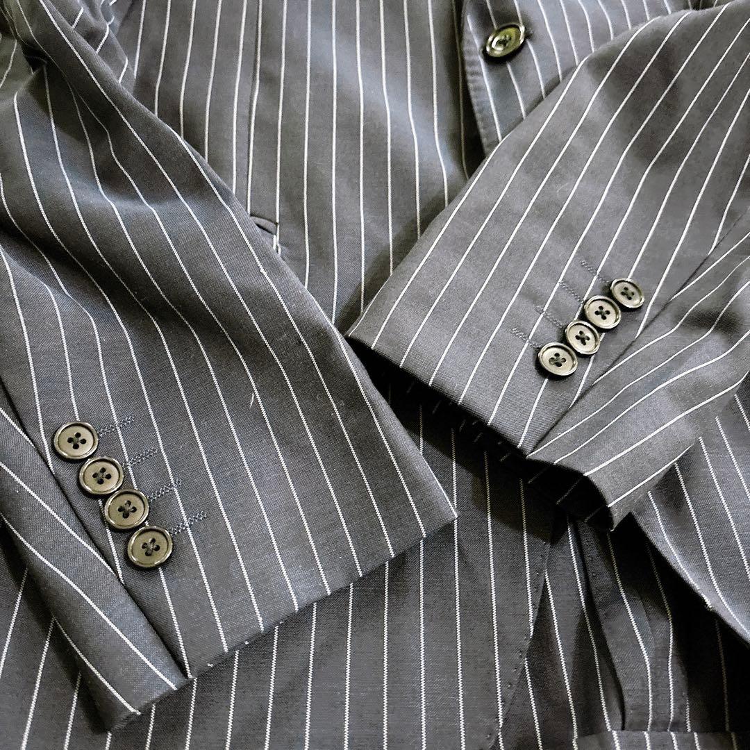 LARDINI スーツ セットアップ ネイビー ストライプ ウール イタリア製