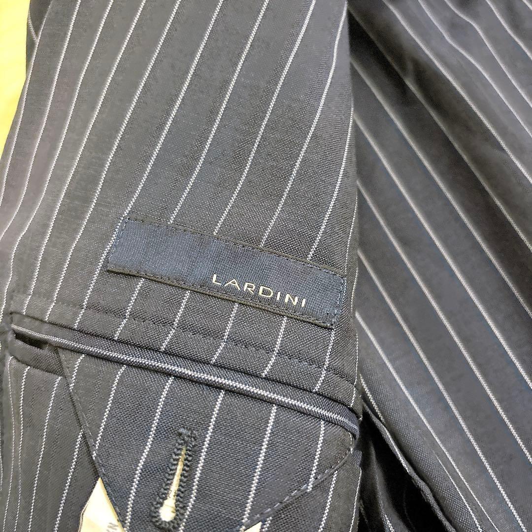 LARDINI スーツ セットアップ ネイビー ストライプ ウール イタリア製