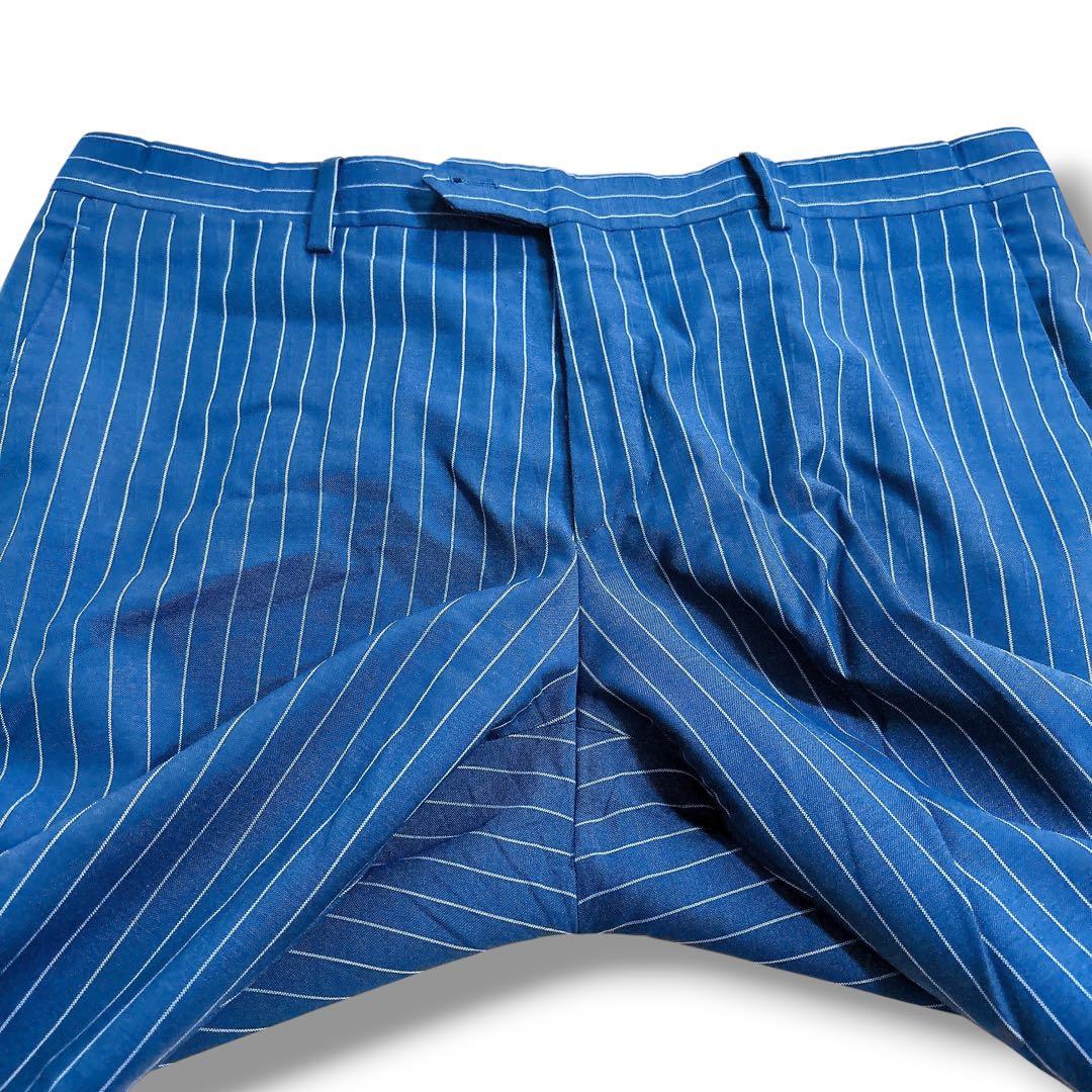 LARDINI スーツ セットアップ ネイビー ストライプ ウール イタリア製