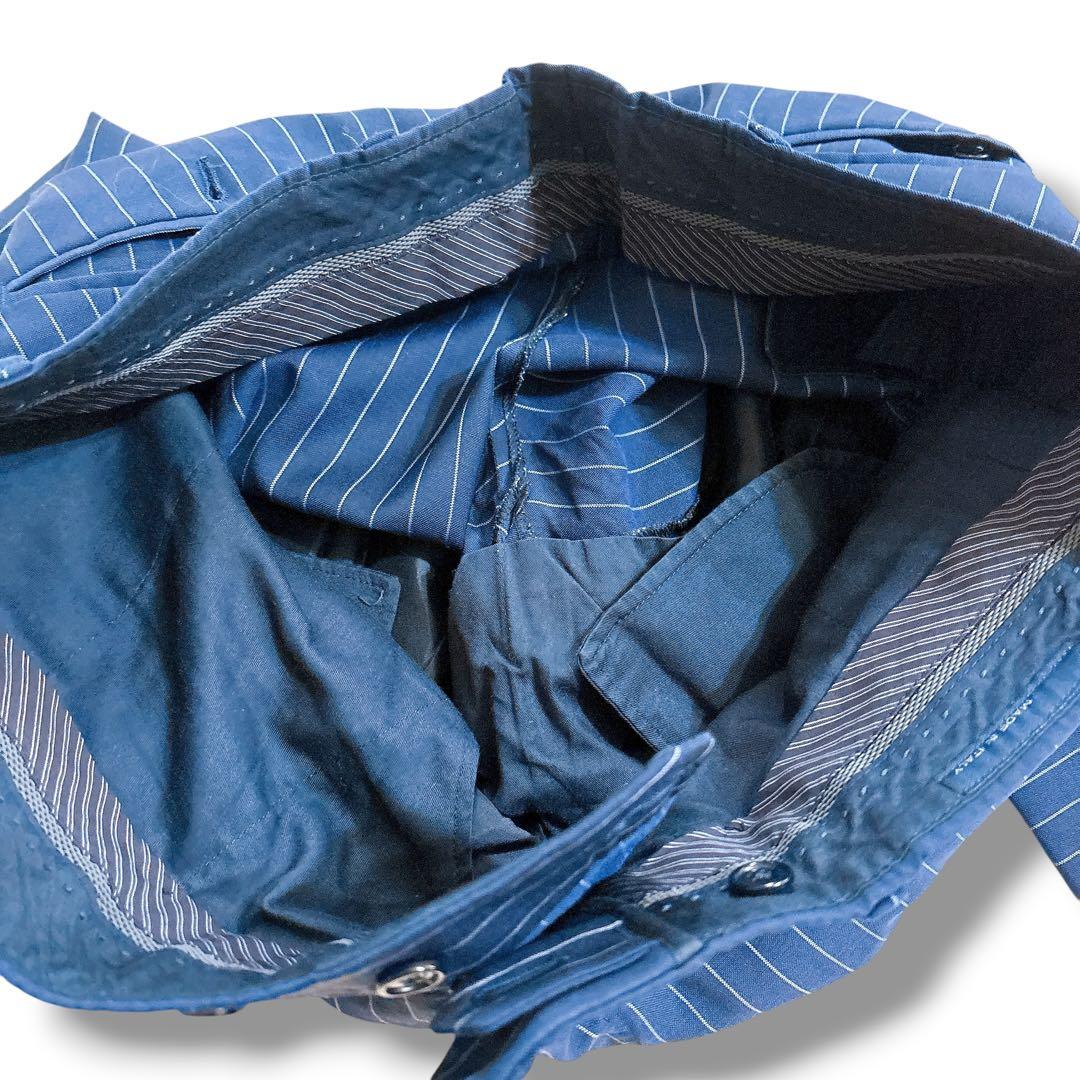 LARDINI スーツ セットアップ ネイビー ストライプ ウール イタリア製