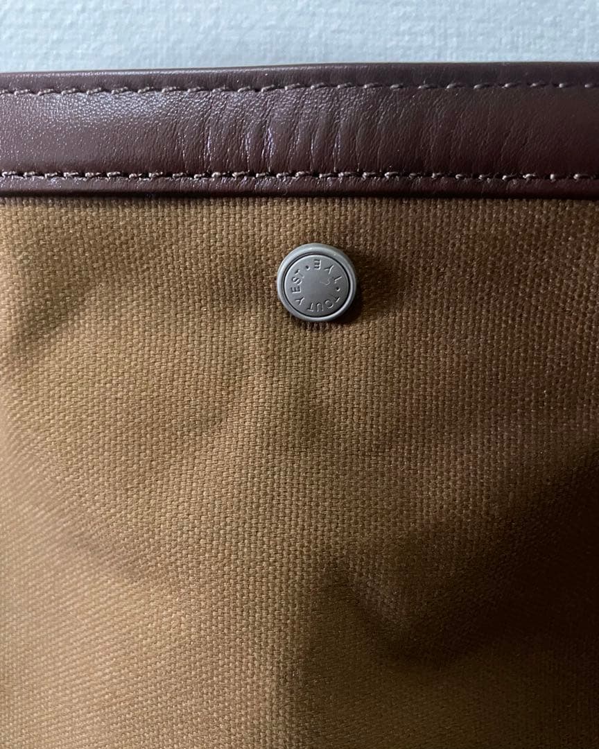 ブラウン キャンバス地　トートバッグ　ショルダーバッグ　コキーユ