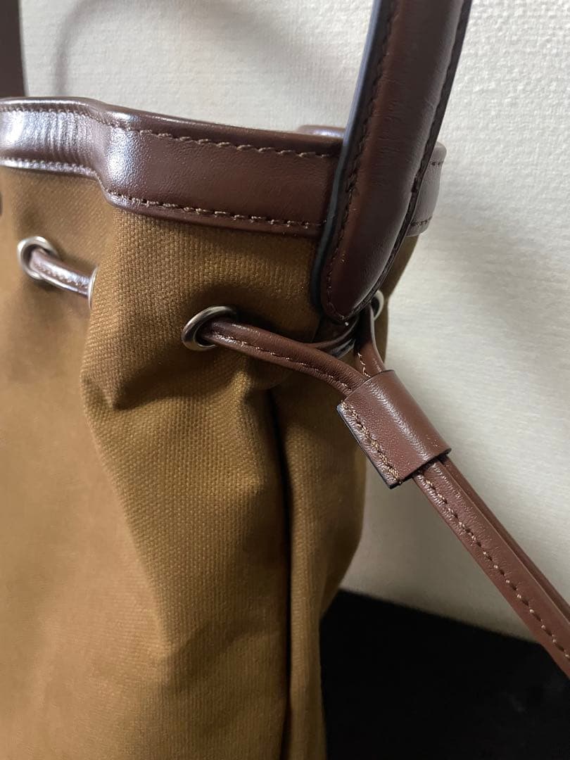 ブラウン キャンバス地　トートバッグ　ショルダーバッグ　コキーユ