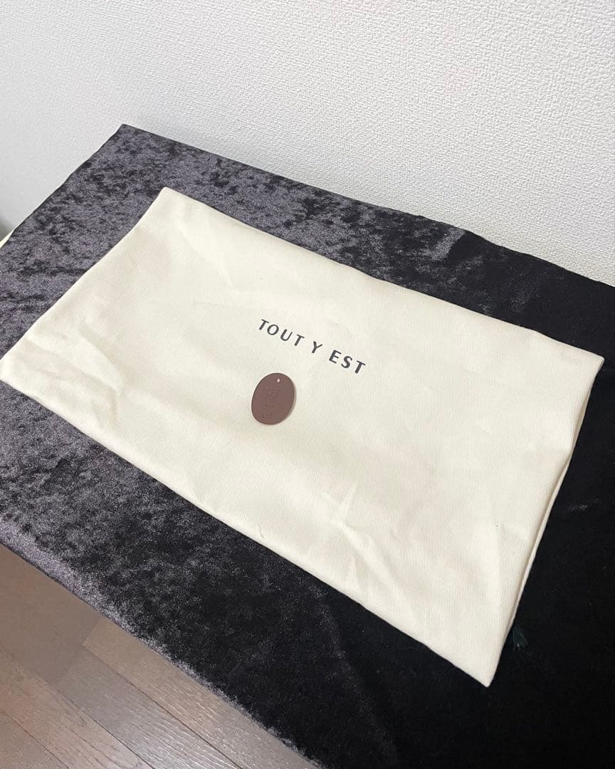 ブラウン キャンバス地　トートバッグ　ショルダーバッグ　コキーユ