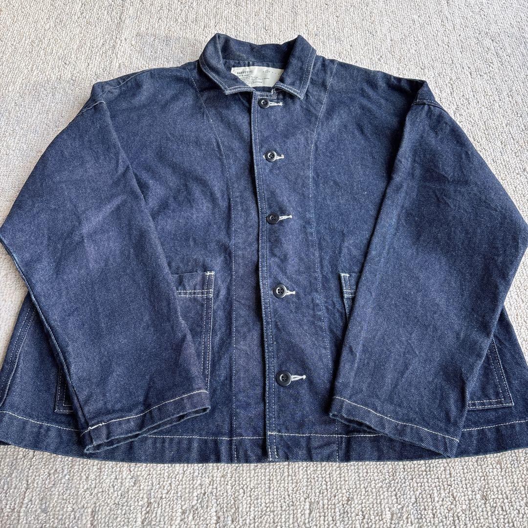 HARVESTY ダークデニム カバーオール　Gジャンデニムジャケット