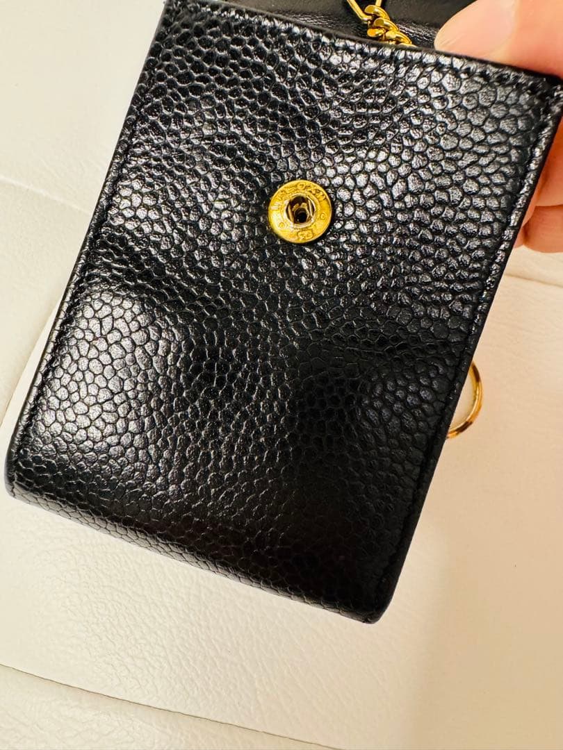 【値下げ希少】CHANEL シャネルキャビア スキン キーチェーン ケース