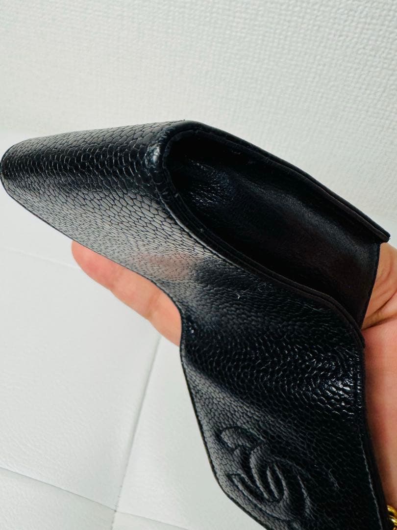 【値下げ希少】CHANEL シャネルキャビア スキン キーチェーン ケース