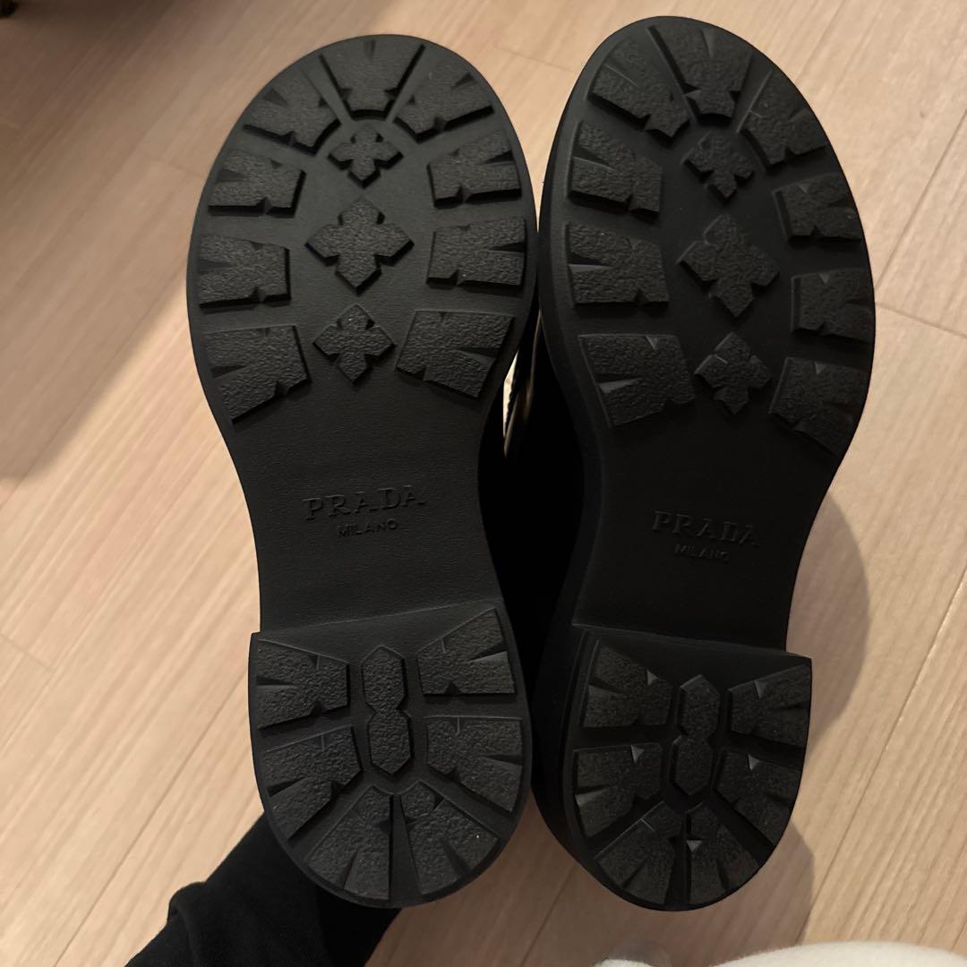 PRADAダイアパソンブラッシュドレザーレースアップシューズ UK8/27cm