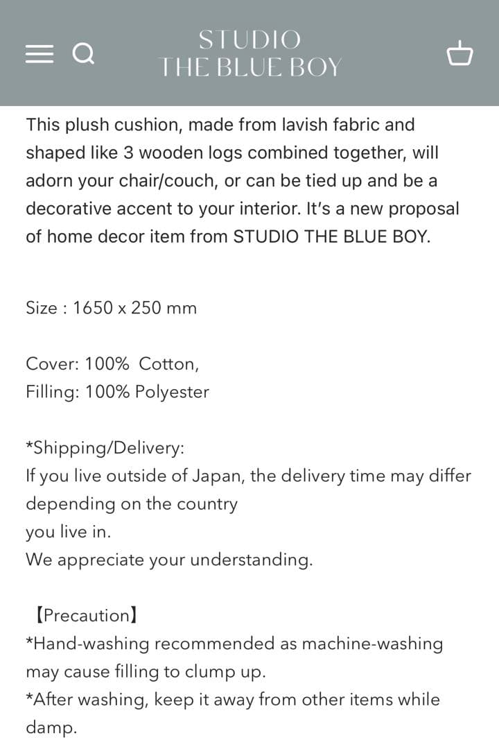 スタジオザブルーボーイ　STUDIO THE BLUE BOY クッション