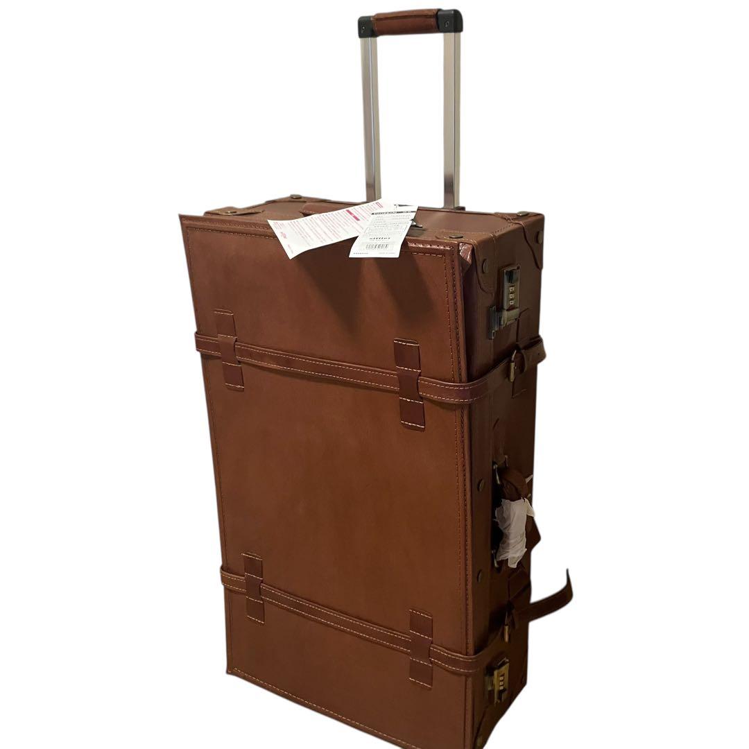 【新品】ユーラシア 豚革 トランク キャリーケース 旅行バッグ スーツケース 茶